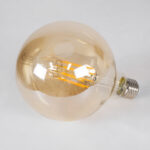 GLOBOSTAR® BUBBLE 99044 Λάμπα E27 G125 LED 12W 1080lm 360° AC 220-240V IP20 Ultra Θερμό Λευκό 2200K Dimmable - Long Filament Chip - Μελί - Μ12.5 x Π12.5 x Υ18cm - 3 Χρόνια Εγγύηση - Image 3