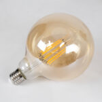 GLOBOSTAR® BUBBLE 99044 Λάμπα E27 G125 LED 12W 1080lm 360° AC 220-240V IP20 Ultra Θερμό Λευκό 2200K Dimmable - Long Filament Chip - Μελί - Μ12.5 x Π12.5 x Υ18cm - 3 Χρόνια Εγγύηση - Image 4