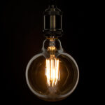 GLOBOSTAR® BUBBLE 99044 Λάμπα E27 G125 LED 12W 1080lm 360° AC 220-240V IP20 Ultra Θερμό Λευκό 2200K Dimmable - Long Filament Chip - Μελί - Μ12.5 x Π12.5 x Υ18cm - 3 Χρόνια Εγγύηση - Image 5