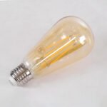 GLOBOSTAR® PEAR 99046 Λάμπα E27 ST64 LED 8W 720lm 360° AC 220-240V IP20 Ultra Θερμό Λευκό 2200K Dimmable - Long Filament Chip - Μελί - Μ6.4 x Π6.4 x Υ14cm - 3 Χρόνια Εγγύηση - Image 4