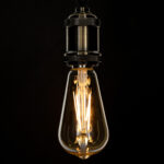 GLOBOSTAR® PEAR 99046 Λάμπα E27 ST64 LED 8W 720lm 360° AC 220-240V IP20 Ultra Θερμό Λευκό 2200K Dimmable - Long Filament Chip - Μελί - Μ6.4 x Π6.4 x Υ14cm - 3 Χρόνια Εγγύηση - Image 5