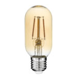 GLOBOSTAR® TUBIS 99048 Λάμπα Σωλήνας E27 T45 LED 4W 350lm 360° AC 220-240V IP20 Ultra Θερμό Λευκό 2200K Dimmable - Long Filament Chip - Μελί - Μ4.5 x Π4.5 x Υ11cm - 3 Χρόνια Εγγύηση - Image 2