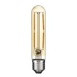 GLOBOSTAR® TUBIS 99049 Λάμπα Σωλήνας E27 T30 LED 4W 350lm 360° AC 220-240V IP20 Ultra Θερμό Λευκό 2200K Dimmable - Long Filament Chip - Μελί - Μ3 x Π3 x Υ13.5cm - 3 Χρόνια Εγγύηση - Image 2