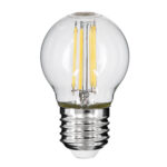 GLOBOSTAR® SPHERE 99052 Λάμπα E27 G45 LED 6W 660lm 360° AC 220-240V IP20 Φυσικό Λευκό 4500K Dimmable - Long Filament Chip -Διάφανο - Μ4.5 x Π4.5 x Υ7.5cm - 3 Χρόνια Εγγύηση - Image 2
