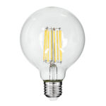 GLOBOSTAR® BUBBLE 99054 Λάμπα E27 G95 LED 12W 1320lm 360° AC 220-240V IP20 Φυσικό Λευκό 4500K Dimmable - Long Filament Chip - Διάφανο - Μ9.5 x Π9.5 x Υ13.5cm - 3 Χρόνια Εγγύηση - Image 2