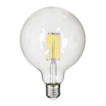 GLOBOSTAR® BUBBLE 99055 Λάμπα E27 G125 LED 12W 1320lm 360° AC 220-240V IP20 Φυσικό Λευκό 4500K Dimmable - Long Filament Chip - Διάφανο - Μ12.5 x Π12.5 x Υ18cm - 3 Χρόνια Εγγύηση - Image 2