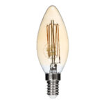 GLOBOSTAR® CANDLE 99058 Λάμπα Κεράκι E14 C35 LED 2W 140lm 360° AC 220-240V IP20 Ultra Θερμό Λευκό 2200K Dimmable - Ultra Thin Soft Spiral Filament Chip - Μελί - Μ3.5 x Π3.5 x Υ10.5cm - 3 Χρόνια Εγγύηση - Image 2