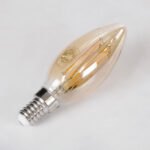 GLOBOSTAR® CANDLE 99058 Λάμπα Κεράκι E14 C35 LED 2W 140lm 360° AC 220-240V IP20 Ultra Θερμό Λευκό 2200K Dimmable - Ultra Thin Soft Spiral Filament Chip - Μελί - Μ3.5 x Π3.5 x Υ10.5cm - 3 Χρόνια Εγγύηση - Image 4