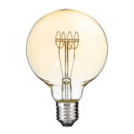 GLOBOSTAR® BUBBLE 99060 Λάμπα E27 G95 LED 4W 280lm 360° AC 220-240V IP20 Ultra Θερμό Λευκό 2200K Dimmable - Ultra Thin Soft Τ Spiral Filament Chip - Μελί - Μ9.5 x Π9.5 x Υ13.5cm - 3 Χρόνια Εγγύηση - Image 2