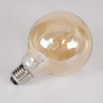 GLOBOSTAR® BUBBLE 99060 Λάμπα E27 G95 LED 4W 280lm 360° AC 220-240V IP20 Ultra Θερμό Λευκό 2200K Dimmable - Ultra Thin Soft Τ Spiral Filament Chip - Μελί - Μ9.5 x Π9.5 x Υ13.5cm - 3 Χρόνια Εγγύηση - Image 4