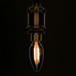 GLOBOSTAR® CANDLE 99061 Λάμπα Κεράκι E14 C35 LED 4W 400lm 360° AC 220-240V IP20 Θερμό Λευκό 2700K Dimmable - Filament Chip - Μαύρο Φιμέ - Μ3.5 x Π3.5 x Υ9.8cm - 3 Χρόνια Εγγύηση - Image 2