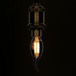 GLOBOSTAR® CANDLE 99062 Λάμπα Κεράκι E14 C35T LED 4W 400lm 360° AC 220-240V IP20 Θερμό Λευκό 2700K Dimmable - Filament Chip - Μαύρο Φιμέ - Μ3.5 x Π3.5 x Υ12cm - 3 Χρόνια Εγγύηση - Image 2