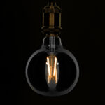 GLOBOSTAR® BUBBLE 99073 Λάμπα E27 G125 LED 8W 800lm 360° AC 220-240V IP20 Θερμό Λευκό 2700K Dimmable - Long Filament Chip - Μαύρο Φιμέ - Μ12.5 x Π12.5 x Υ17.8cm - 3 Χρόνια Εγγύηση - Image 2