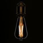 GLOBOSTAR® PEAR 99076 Λάμπα E27 ST64 LED 8W 800lm 360° AC 220-240V IP20 Θερμό Λευκό 2700K Dimmable - Long Filament Chip - Μαύρο Φιμέ - Μ6.4 x Π6.4 x Υ14.5cm - 3 Χρόνια Εγγύηση - Image 2