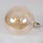 GLOBOSTAR® BUBBLE 99081 Λάμπα E27 G125 LED 4W 280lm 360° AC 220-240V IP20 Ultra Θερμό Λευκό 2200K Dimmable - Ultra Thin Soft T Spiral Filament Chip - Μελί - Μ12.5 x Π12.5 x Υ18cm - 3 Χρόνια Εγγύηση - Image 3