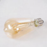 GLOBOSTAR® PEAR 99082 Λάμπα E27 ST64 LED 4W 280lm 360° AC 220-240V IP20 Ultra Θερμό Λευκό 2200K Dimmable - Ultra Thin Soft T Spiral Filament Chip - Μελί - Μ6.4 x Π6.4 x Υ14cm - 3 Χρόνια Εγγύηση - Image 3