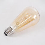 GLOBOSTAR® PEAR 99082 Λάμπα E27 ST64 LED 4W 280lm 360° AC 220-240V IP20 Ultra Θερμό Λευκό 2200K Dimmable - Ultra Thin Soft T Spiral Filament Chip - Μελί - Μ6.4 x Π6.4 x Υ14cm - 3 Χρόνια Εγγύηση - Image 4