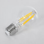 GLOBOSTAR® GLOBE 99083 Λάμπα E27 A60 LED 4W 840lm 360° AC 220-240V IP20 Θερμό Λευκό 2700K - Long Filament Chip - Διάφανο - Μ6 x Π6 x Υ11cm - 3 Χρόνια Εγγύηση - Image 4
