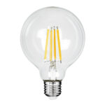 GLOBOSTAR® BUBBLE 99084 Λάμπα E27 G95 LED 4W 840lm 360° AC 220-240V IP20 Θερμό Λευκό 2700K - Long Filament Chip - Διάφανο - Μ9.5 x Π9.5 x Υ13.8cm - 3 Χρόνια Εγγύηση - Image 2