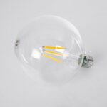 GLOBOSTAR® BUBBLE 99085 Λάμπα E27 G125 LED 4W 840lm 360° AC 220-240V IP20 Θερμό Λευκό 2700K - Long Filament Chip - Διάφανο - Μ12.5 x Π12.5 x Υ13.8cm - 3 Χρόνια Εγγύηση - Image 3