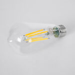 GLOBOSTAR® PEAR 99086 Λάμπα E27 ST64 LED 4W 840lm 360° AC 220-240V IP20 Θερμό Λευκό 2700K - Long Filament Chip - Διάφανο - Μ6.4 x Π6.4 x Υ14.5cm - 3 Χρόνια Εγγύηση - Image 3