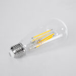 GLOBOSTAR® PEAR 99086 Λάμπα E27 ST64 LED 4W 840lm 360° AC 220-240V IP20 Θερμό Λευκό 2700K - Long Filament Chip - Διάφανο - Μ6.4 x Π6.4 x Υ14.5cm - 3 Χρόνια Εγγύηση - Image 4