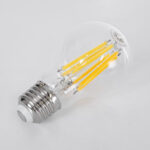 GLOBOSTAR® GLOBE 99087 Λάμπα E27 A60 LED 7W 1470lm 360° AC 220-240V IP20 Θερμό Λευκό 2700K - Long Filament Chip - Διάφανο - Μ6 x Π6 x Υ11cm - 3 Χρόνια Εγγύηση - Image 4