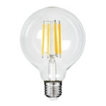 GLOBOSTAR® BUBBLE 99088 Λάμπα E27 G95 LED 7W 1470lm 360° AC 220-240V IP20 Θερμό Λευκό 2700K - Long Filament Chip - Διάφανο - Μ9.5 x Π9.5 x Υ13.8cm - 3 Χρόνια Εγγύηση - Image 2