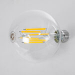GLOBOSTAR® BUBBLE 99088 Λάμπα E27 G95 LED 7W 1470lm 360° AC 220-240V IP20 Θερμό Λευκό 2700K - Long Filament Chip - Διάφανο - Μ9.5 x Π9.5 x Υ13.8cm - 3 Χρόνια Εγγύηση - Image 3