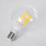GLOBOSTAR® BUBBLE 99088 Λάμπα E27 G95 LED 7W 1470lm 360° AC 220-240V IP20 Θερμό Λευκό 2700K - Long Filament Chip - Διάφανο - Μ9.5 x Π9.5 x Υ13.8cm - 3 Χρόνια Εγγύηση - Image 4