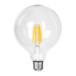 GLOBOSTAR® BUBBLE 99089 Λάμπα E27 G125 LED 7W 1470lm 360° AC 220-240V IP20 Θερμό Λευκό 2700K - Long Filament Chip - Διάφανο - Μ12.5 x Π12.5 x Υ13.8cm - 3 Χρόνια Εγγύηση - Image 2