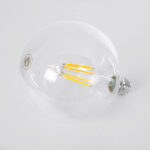 GLOBOSTAR® BUBBLE 99089 Λάμπα E27 G125 LED 7W 1470lm 360° AC 220-240V IP20 Θερμό Λευκό 2700K - Long Filament Chip - Διάφανο - Μ12.5 x Π12.5 x Υ13.8cm - 3 Χρόνια Εγγύηση - Image 3