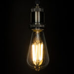 GLOBOSTAR® PEAR 99090 Λάμπα E27 ST64 LED 7W 1470lm 360° AC 220-240V IP20 Θερμό Λευκό 2700K - Long Filament Chip - Διάφανο - Μ6.4 x Π6.4 x Υ14.5cm - 3 Χρόνια Εγγύηση - Image 5