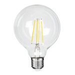 GLOBOSTAR® BUBBLE 99092 Λάμπα E27 G95 LED 4W 840lm 360° AC 220-240V IP20 Φυσικό Λευκό 4500K - Filament Chip - Διάφανο - Μ9.5 x Π9.5 x Υ13.8cm - 3 Χρόνια Εγγύηση - Image 2