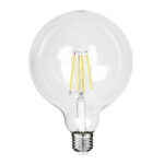 GLOBOSTAR® BUBBLE 99093 Λάμπα E27 G125 LED 4W 840lm 360° AC 220-240V IP20 Φυσικό Λευκό 4500K - Long Filament Chip - Διάφανο - Μ12.5 x Π12.5 x Υ13.8cm - 3 Χρόνια Εγγύηση - Image 2