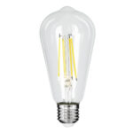 GLOBOSTAR® PEAR 99094 Λάμπα E27 ST64 LED 4W 840lm 360° AC 220-240V IP20 Φυσικό Λευκό 4500K - Long Filament Chip - Διάφανο - Μ6.4 x Π6.4 x Υ14.5cm - 3 Χρόνια Εγγύηση - Image 2