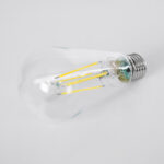 GLOBOSTAR® PEAR 99094 Λάμπα E27 ST64 LED 4W 840lm 360° AC 220-240V IP20 Φυσικό Λευκό 4500K - Long Filament Chip - Διάφανο - Μ6.4 x Π6.4 x Υ14.5cm - 3 Χρόνια Εγγύηση - Image 3