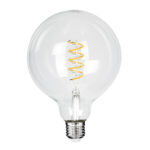 GLOBOSTAR® BUBBLE 99137 Λάμπα E27 G125 LED 4W 300lm 360° AC 220-240V IP20 Θερμό Λευκό 2700K Dimmable - Soft S Spiral Filament Chip - Διάφανο - Μ12.5 x Π12.5 x Υ18cm - 3 Χρόνια Εγγύηση - Image 2