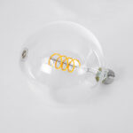 GLOBOSTAR® BUBBLE 99137 Λάμπα E27 G125 LED 4W 300lm 360° AC 220-240V IP20 Θερμό Λευκό 2700K Dimmable - Soft S Spiral Filament Chip - Διάφανο - Μ12.5 x Π12.5 x Υ18cm - 3 Χρόνια Εγγύηση - Image 3