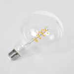 GLOBOSTAR® BUBBLE 99137 Λάμπα E27 G125 LED 4W 300lm 360° AC 220-240V IP20 Θερμό Λευκό 2700K Dimmable - Soft S Spiral Filament Chip - Διάφανο - Μ12.5 x Π12.5 x Υ18cm - 3 Χρόνια Εγγύηση - Image 4