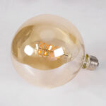 GLOBOSTAR® BUBBLE 99138 Λάμπα E27 G125 LED 4W 280lm 360° AC 220-240V IP20 Ultra Θερμό Λευκό 2200K Dimmable - Soft S Spiral Filament Chip - Μελί - Μ12.5 x Π12.5 x Υ18cm - 3 Χρόνια Εγγύηση - Image 3