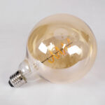 GLOBOSTAR® BUBBLE 99138 Λάμπα E27 G125 LED 4W 280lm 360° AC 220-240V IP20 Ultra Θερμό Λευκό 2200K Dimmable - Soft S Spiral Filament Chip - Μελί - Μ12.5 x Π12.5 x Υ18cm - 3 Χρόνια Εγγύηση - Image 4