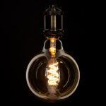 GLOBOSTAR® BUBBLE 99138 Λάμπα E27 G125 LED 4W 280lm 360° AC 220-240V IP20 Ultra Θερμό Λευκό 2200K Dimmable - Soft S Spiral Filament Chip - Μελί - Μ12.5 x Π12.5 x Υ18cm - 3 Χρόνια Εγγύηση - Image 5