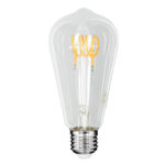 GLOBOSTAR® PEAR 99140 Λάμπα E27 ST64 LED 4W 300lm 360° AC 220-240V IP20 Θερμό Λευκό 2700K Dimmable - Soft T Spiral Filament Chip - Διάφανο - Μ6.4 x Π6.4 x Υ14cm - 3 Χρόνια Εγγύηση - Image 2