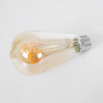 GLOBOSTAR® PEAR 99141 Λάμπα E27 ST64 LED 4W 280lm 360° AC 220-240V IP20 Ultra Θερμό Λευκό 2200K Dimmable - Soft T Spiral Filament Chip - Μελί - Μ6.4 x Π6.4 x Υ14cm - 3 Χρόνια Εγγύηση - Image 3