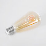 GLOBOSTAR® PEAR 99141 Λάμπα E27 ST64 LED 4W 280lm 360° AC 220-240V IP20 Ultra Θερμό Λευκό 2200K Dimmable - Soft T Spiral Filament Chip - Μελί - Μ6.4 x Π6.4 x Υ14cm - 3 Χρόνια Εγγύηση - Image 4