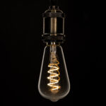 GLOBOSTAR® PEAR 99143 Λάμπα E27 ST64 LED 4W 300lm 360° AC 220-240V IP20 Θερμό Λευκό 2700K Dimmable - Soft S Spiral Filament Chip - Διάφανο - Μ6.4 x Π6.4 x Υ14cm - 3 Χρόνια Εγγύηση - Image 5