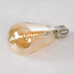 GLOBOSTAR® PEAR 99144 Λάμπα E27 ST64 LED 4W 280lm 360° AC 220-240V IP20 Ultra Θερμό Λευκό 2200K Dimmable - Soft S Spiral Filament Chip - Μελί - Μ6.4 x Π6.4 x Υ14cm - 3 Χρόνια Εγγύηση - Image 3