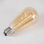 GLOBOSTAR® PEAR 99144 Λάμπα E27 ST64 LED 4W 280lm 360° AC 220-240V IP20 Ultra Θερμό Λευκό 2200K Dimmable - Soft S Spiral Filament Chip - Μελί - Μ6.4 x Π6.4 x Υ14cm - 3 Χρόνια Εγγύηση - Image 4