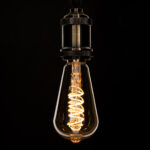 GLOBOSTAR® PEAR 99144 Λάμπα E27 ST64 LED 4W 280lm 360° AC 220-240V IP20 Ultra Θερμό Λευκό 2200K Dimmable - Soft S Spiral Filament Chip - Μελί - Μ6.4 x Π6.4 x Υ14cm - 3 Χρόνια Εγγύηση - Image 5